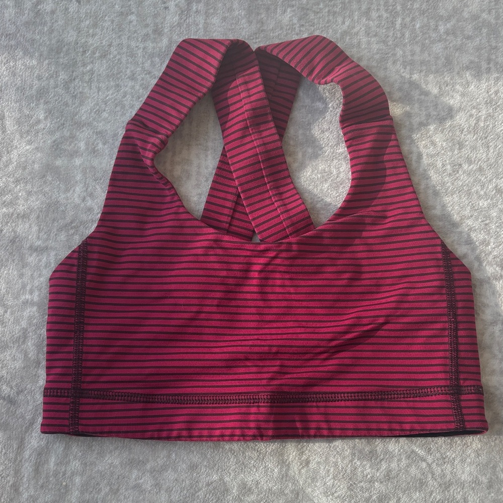 Lululemon Striped Pink Sports Bra